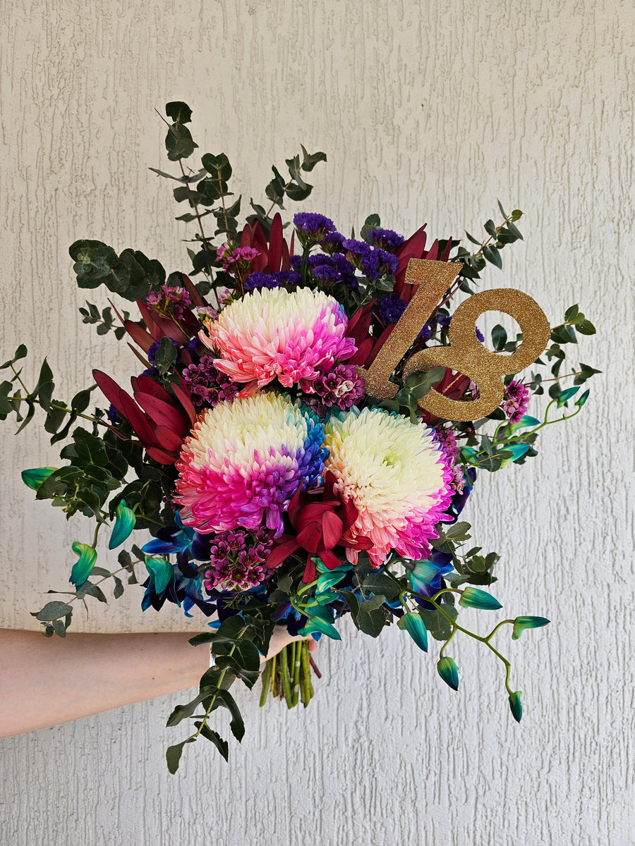 Rainbow Bloom Birthday Bouquet