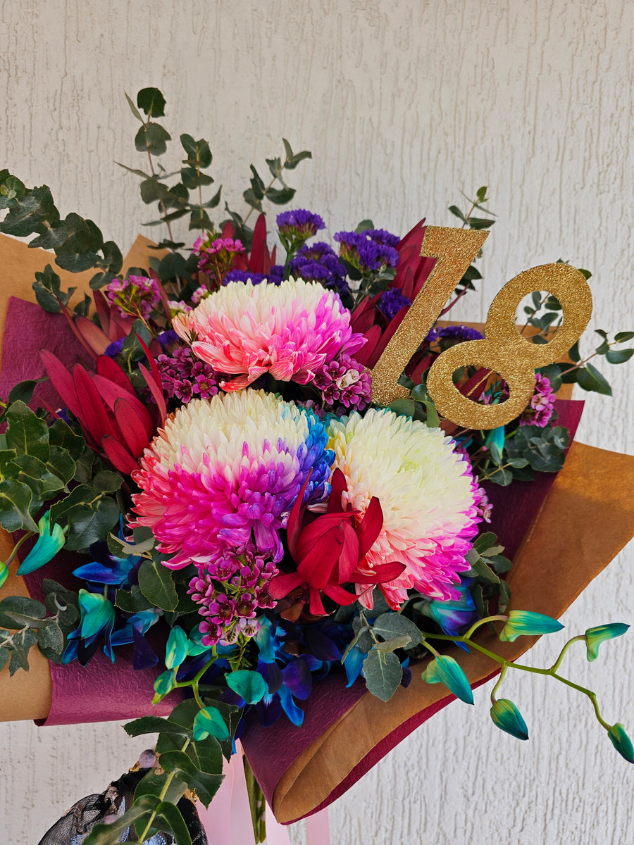 Rainbow Bloom Birthday Bouquet