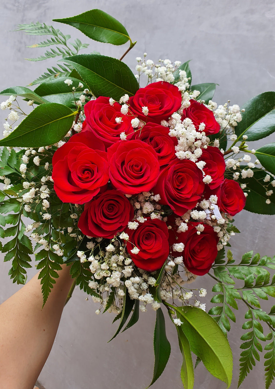 Two Dozen Roses - Wrapped with Foliage