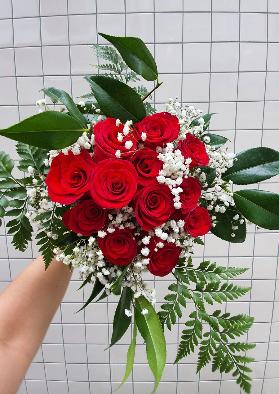 Two Dozen Roses - Wrapped with Foliage