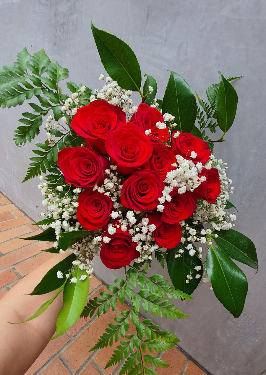 Two Dozen Roses - Wrapped with Foliage