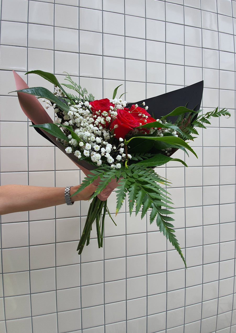 Two Dozen Roses - Wrapped with Foliage